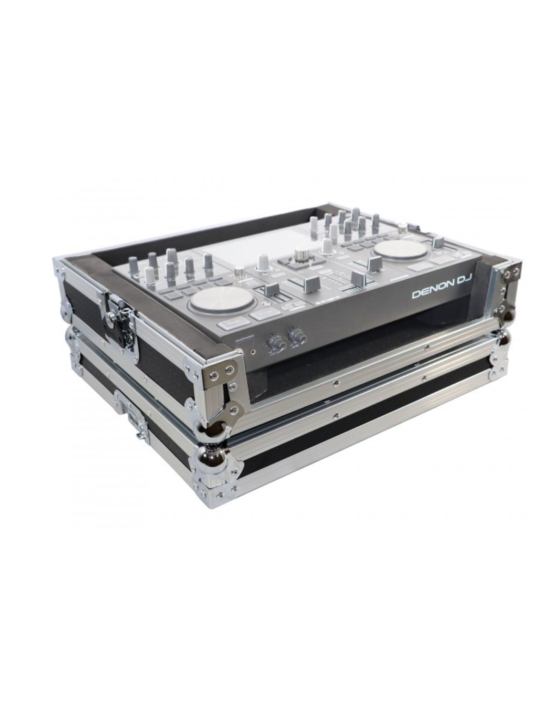 ProX ProX ATA Style Flight Travel Case for Denon DJ Prime Go - Silver On Black (X-PRIMEGO)