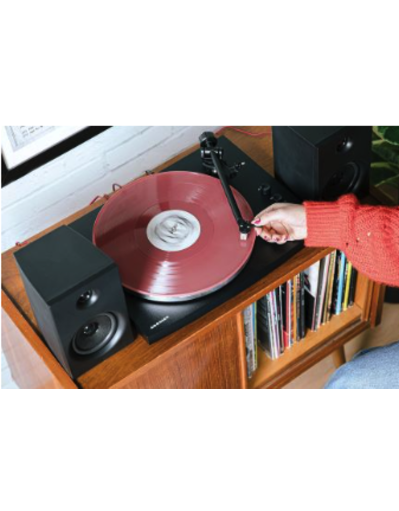 Crosley Crosley T150C Record Player Turntable with Speakers Shelf System - Black