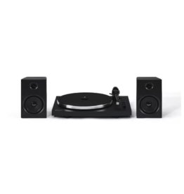 Crosley Crosley T150C Record Player Turntable with Speakers Shelf System - Black