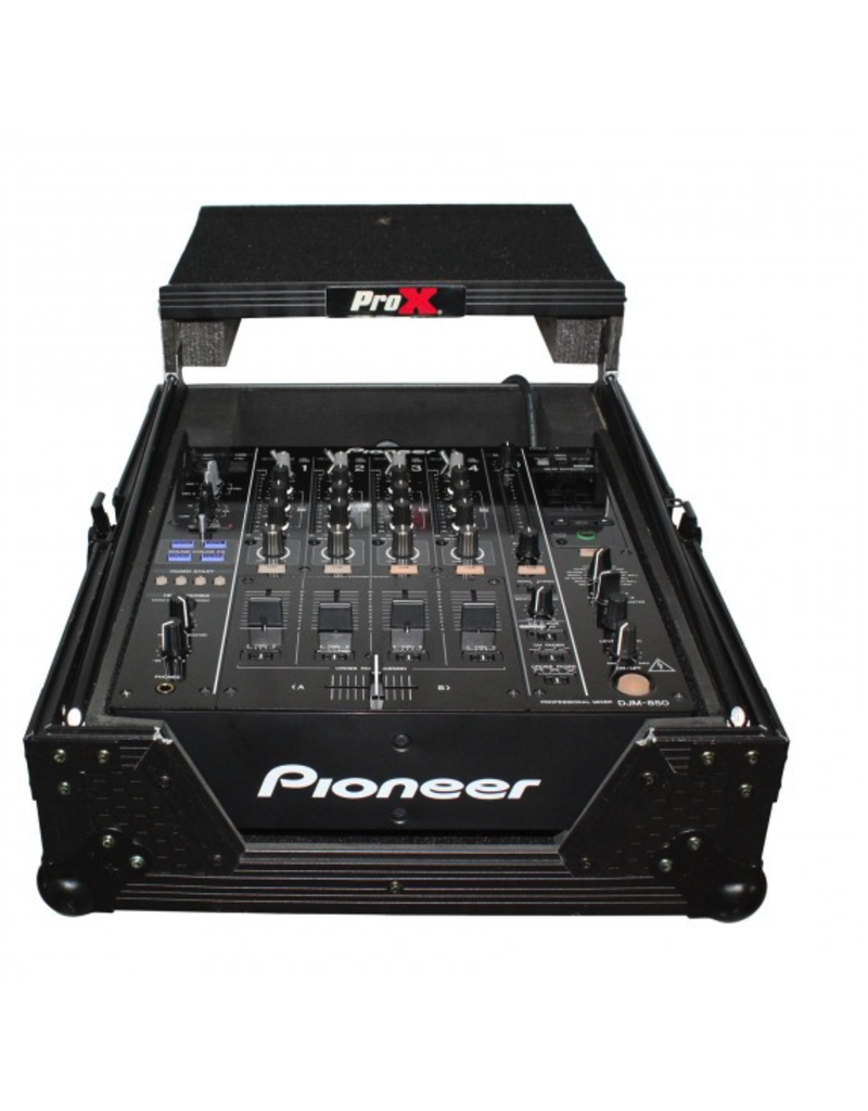 ProX ProX ATA Flight Hard Case for Large Format 12" Universal DJ Mixer w/ Laptop Shelf Black on Black (XS-M12LTBL)