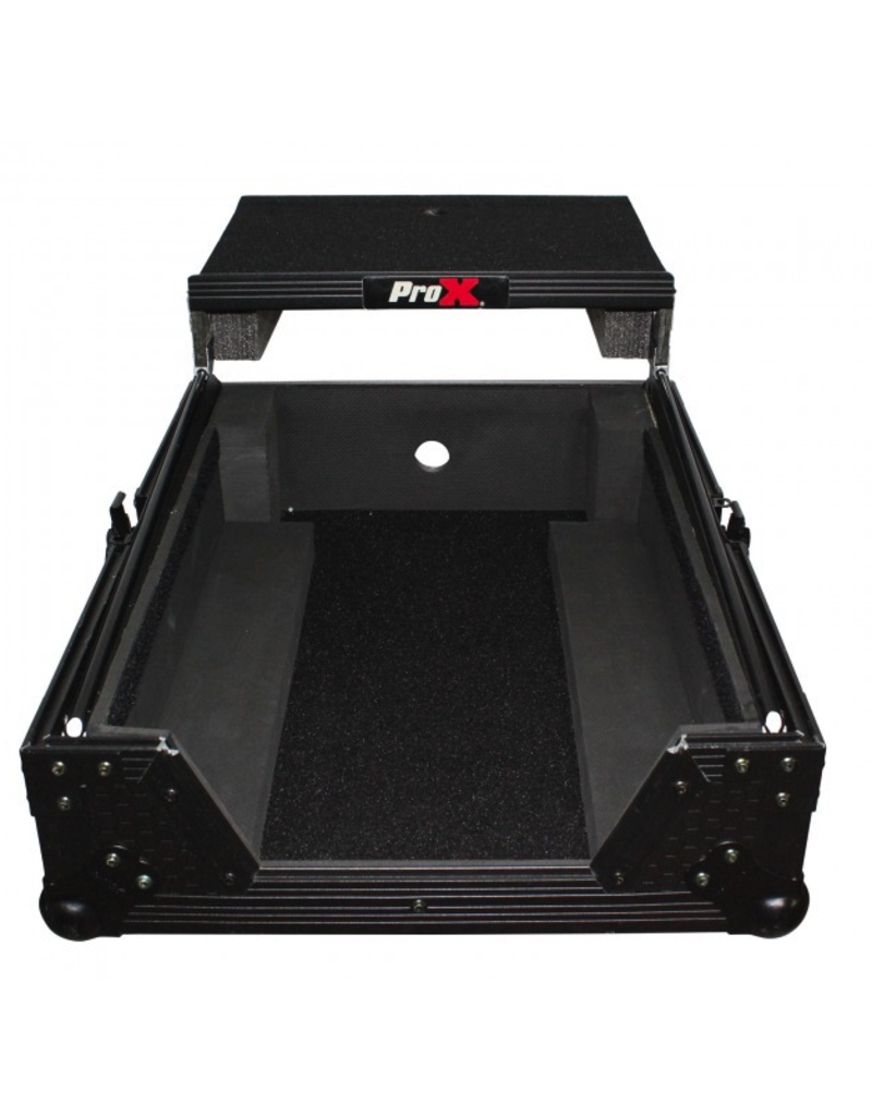 ProX ProX ATA Flight Hard Case for Large Format 12" Universal DJ Mixer w/ Laptop Shelf Black on Black (XS-M12LTBL)