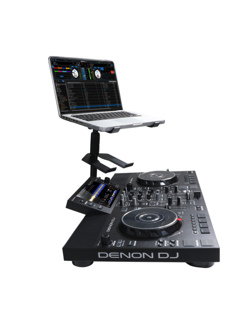 ProX Ibis Folding DJ Laptop Stand w/ Adjustable Height Accessory Tray + Carrying Bag in Black (T-LPS900BLK)
