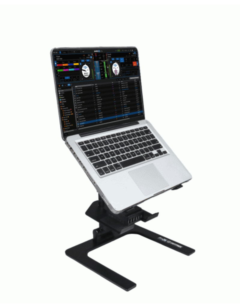 ProX Ibis Folding DJ Laptop Stand w/ Adjustable Height Accessory Tray + Carrying Bag in Black (T-LPS900BLK)