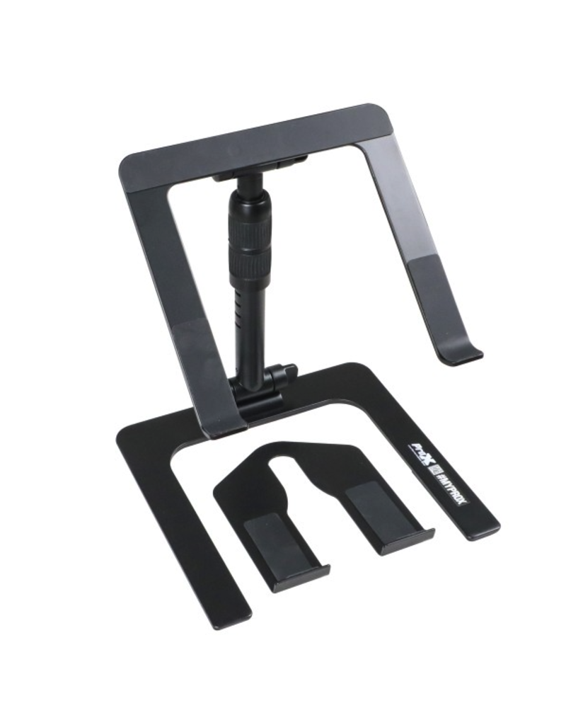 ProX Ibis Folding DJ Laptop Stand w/ Adjustable Height Accessory Tray + Carrying Bag in Black (T-LPS900BLK)