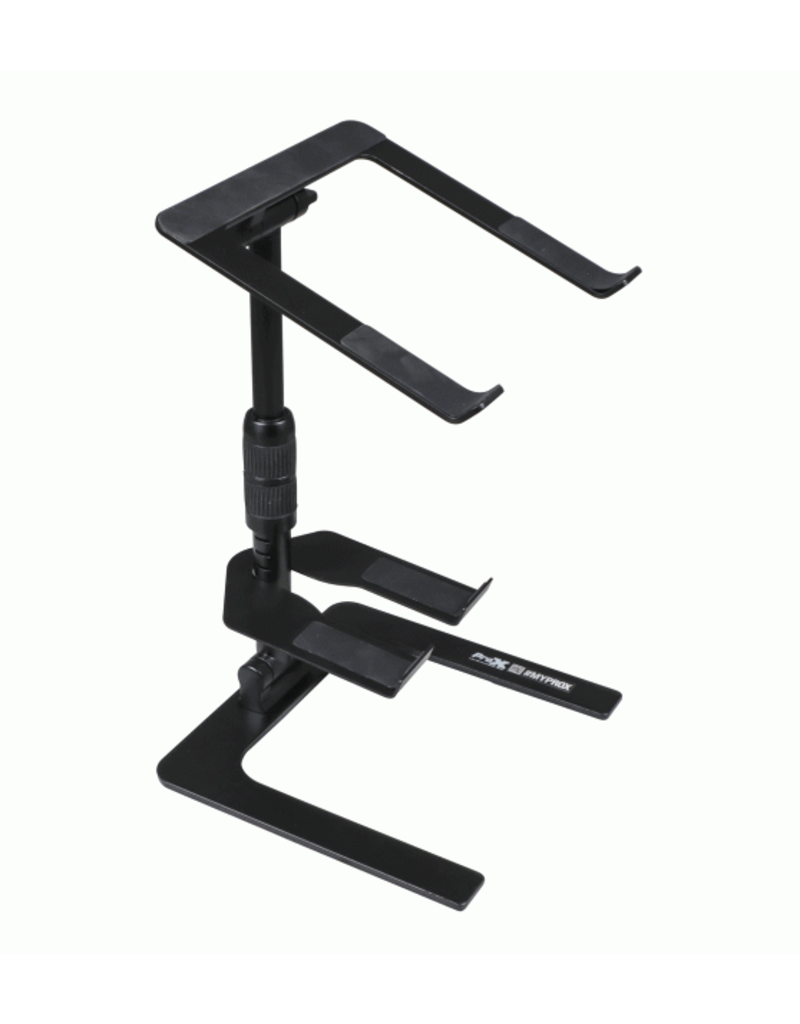ProX Ibis Folding DJ Laptop Stand w/ Adjustable Height Accessory Tray + Carrying Bag in Black (T-LPS900BLK)