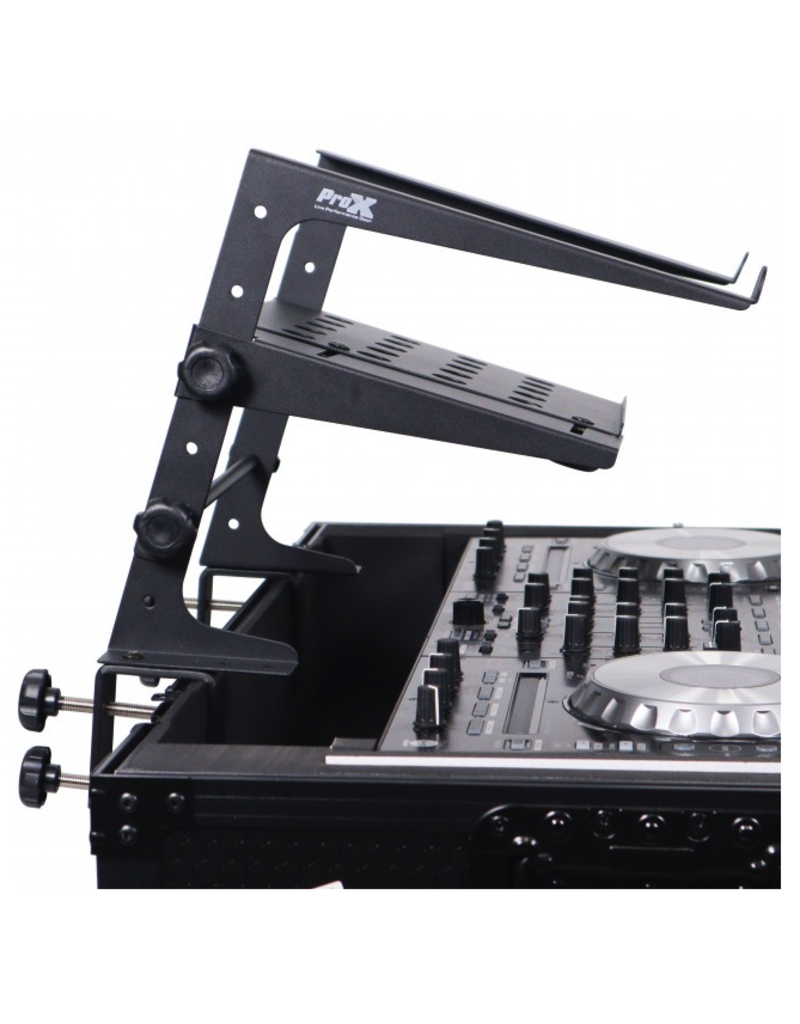 ProX ProX Universal Portable Desktop Laptop Stand with 2nd Tier Shelf and Mounting Clamps for DJ Cases (T-ULPS200)
