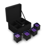 Chauvet DJ Chauvet DJ Freedom Par H9 IP X4 Battery-Powered IP54 RGBAW+UV LED PAR Kit with Bag, Remote, and Multi-Charger (4-Pack)