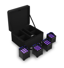 Chauvet DJ Chauvet DJ Freedom Par H9 IP X4 Battery-Powered IP54 RGBAW+UV LED PAR Kit with Bag, Remote, and Multi-Charger (4-Pack)