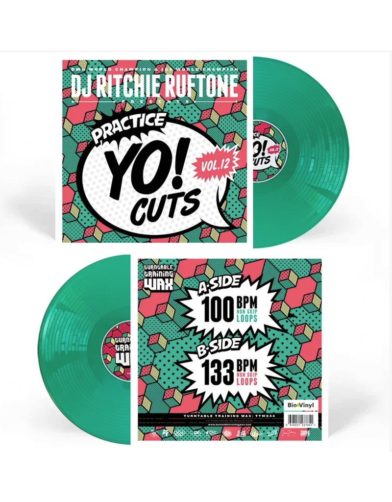 Turntable Training Wax Ritchie Ruftone Practice Yo! Cuts Vol. 12 ::: 12" Eco GREEN Bio Vinyl Scratch Record