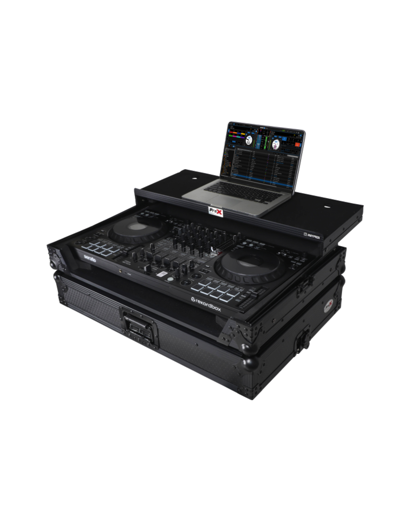 ProX PROX FLX10 or GRV6 with Sliding Laptop Shelf ATA Flight Style Road Case Black Finish Slim Case