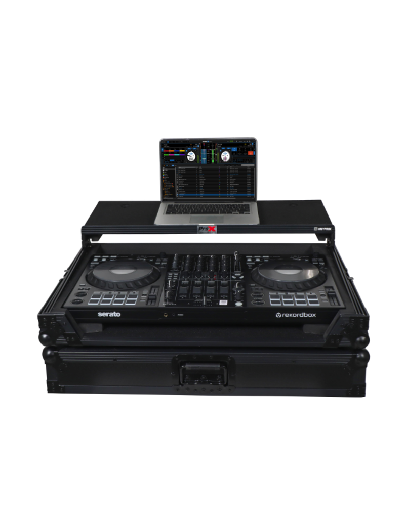ProX PROX FLX10 or GRV6 with Sliding Laptop Shelf ATA Flight Style Road Case Black Finish Slim Case