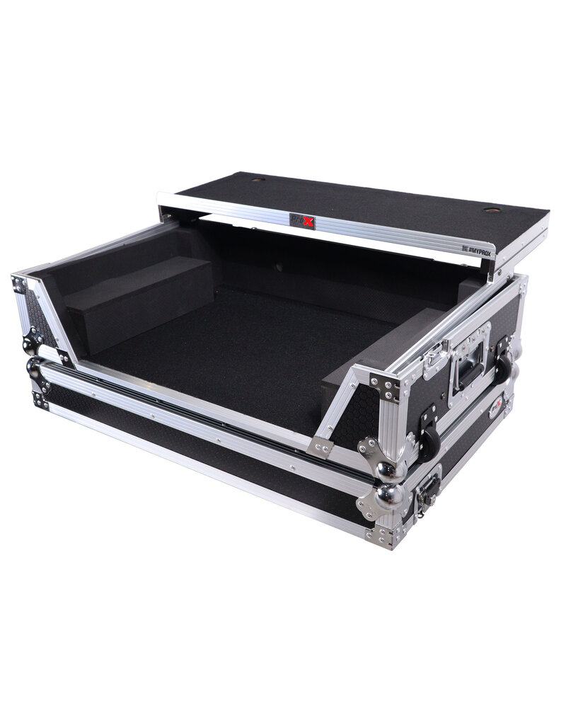 ProX ProX Flight Style Road Case For FLX10 or GRV6 Controller w/ Laptop Shelf 2U Rack Space Wheels (XS-FLX102UWLT)