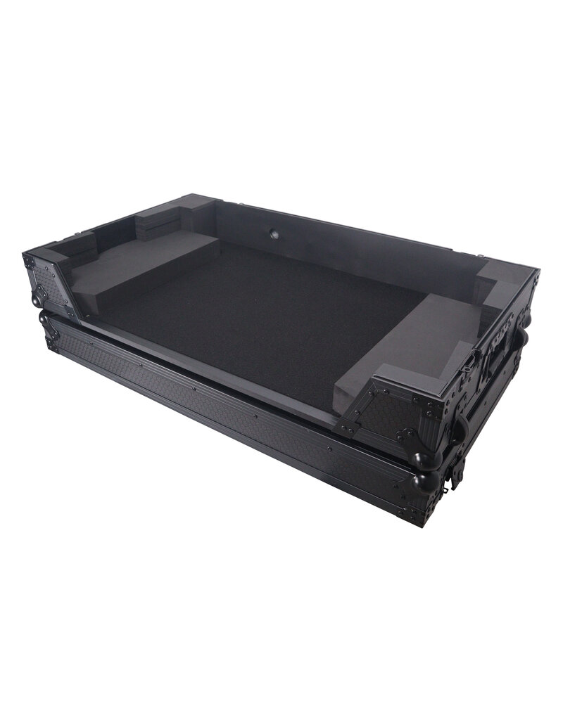 ProX ATA Style Flight Case for REV7 DJ Controller with Wheels and 1U Rackspace Black Finish (XS-DDJREV7WBL)