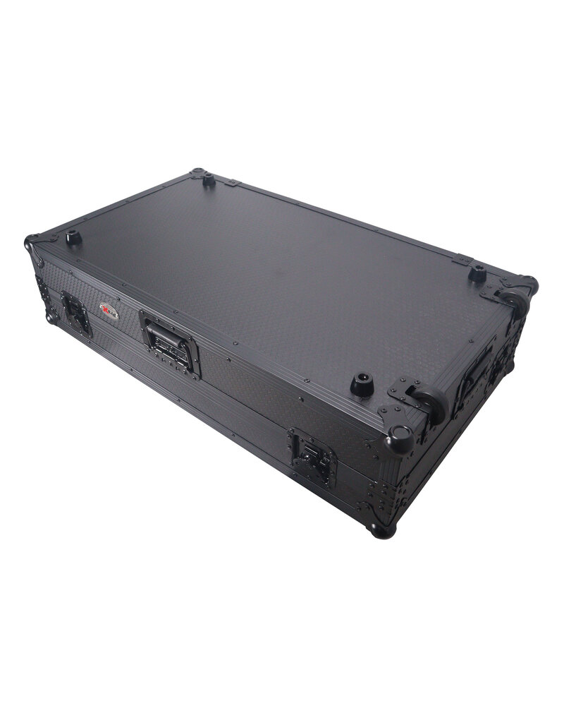 ProX ATA Style Flight Case for REV7 DJ Controller with Wheels and 1U Rackspace Black Finish (XS-DDJREV7WBL)