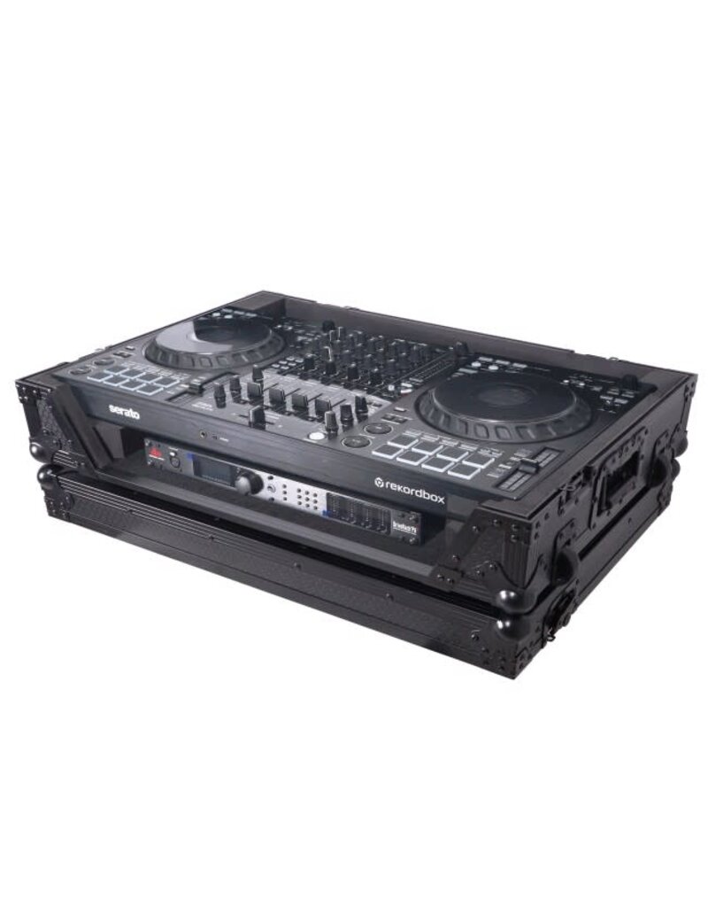 ProX ProX Flight Style Road Case For FLX10 or GRV6 DJ Controller w/ 1U Rack Space Wheels (XS-DDJFLX10WBL)