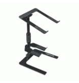 ProX Ibis Folding DJ Laptop Stand w/ Adjustable Height Accessory Tray + Carrying Bag in Black (T-LPS900BLK)