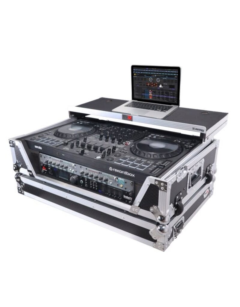 ProX ProX Flight Style Road Case For FLX10 or GRV6 Controller w/ Laptop Shelf 2U Rack Space Wheels (XS-FLX102UWLT)