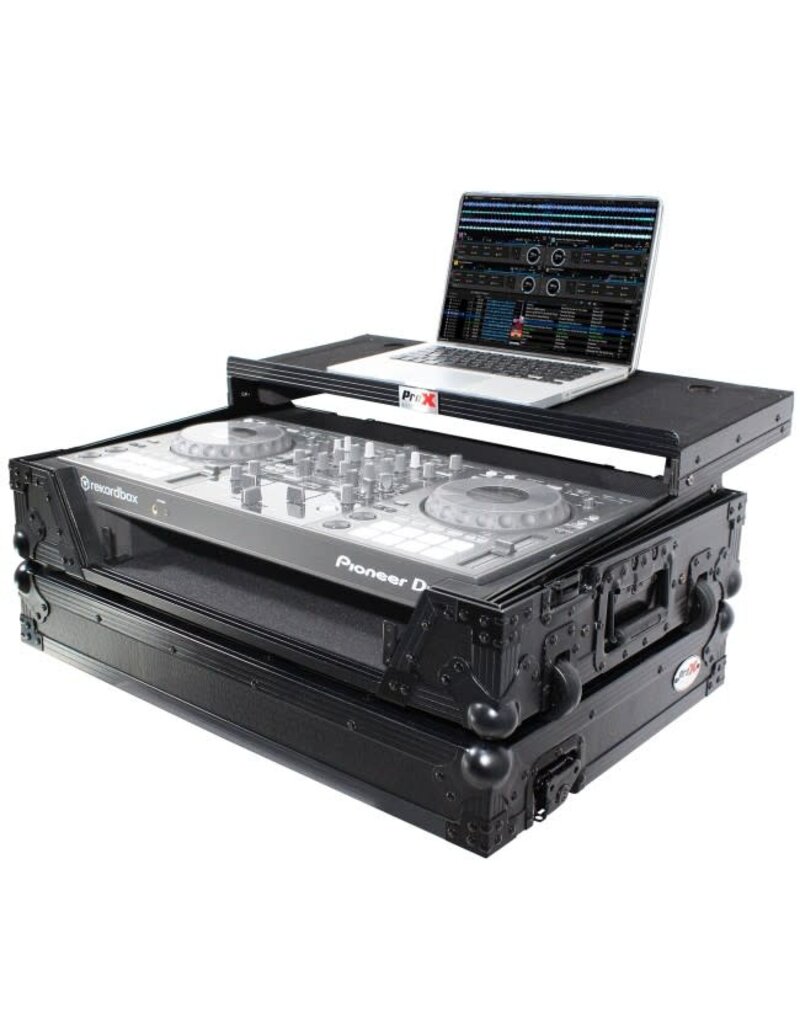 ProX ProX Black Flight Case For Pioneer DDJ-800 w/Sliding Laptop Shelf +Wheels &1U Rackspace (XS-DDJ800WLTBL)