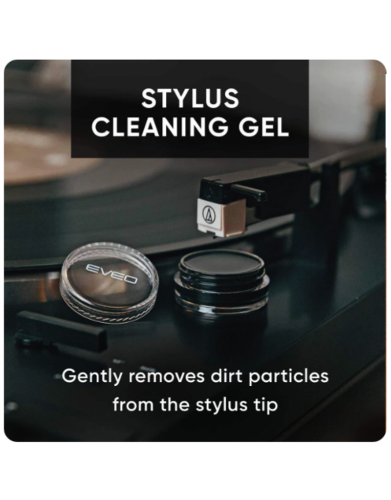 EVEO Vinyl Record Cleaning Kit - 4 in1 Vinyl Record Cleaner Kit for Vinyl Records Albums. Vinyl Cleaner Includes XL Record Brush, Cleaning Liquid (4oz), Duster & Stylus Cleaning Gel - Archival Standard