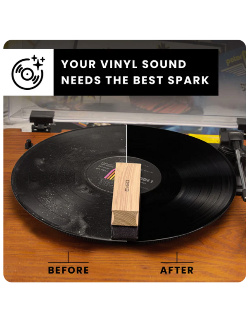 EVEO Vinyl Record Cleaning Kit - 4 in1 Vinyl Record Cleaner Kit for Vinyl Records Albums. Vinyl Cleaner Includes XL Record Brush, Cleaning Liquid (4oz), Duster & Stylus Cleaning Gel - Archival Standard