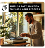 EVEO Vinyl Record Cleaning Kit - 4 in1 Vinyl Record Cleaner Kit for Vinyl Records Albums. Vinyl Cleaner Includes XL Record Brush, Cleaning Liquid (4oz), Duster & Stylus Cleaning Gel - Archival Standard