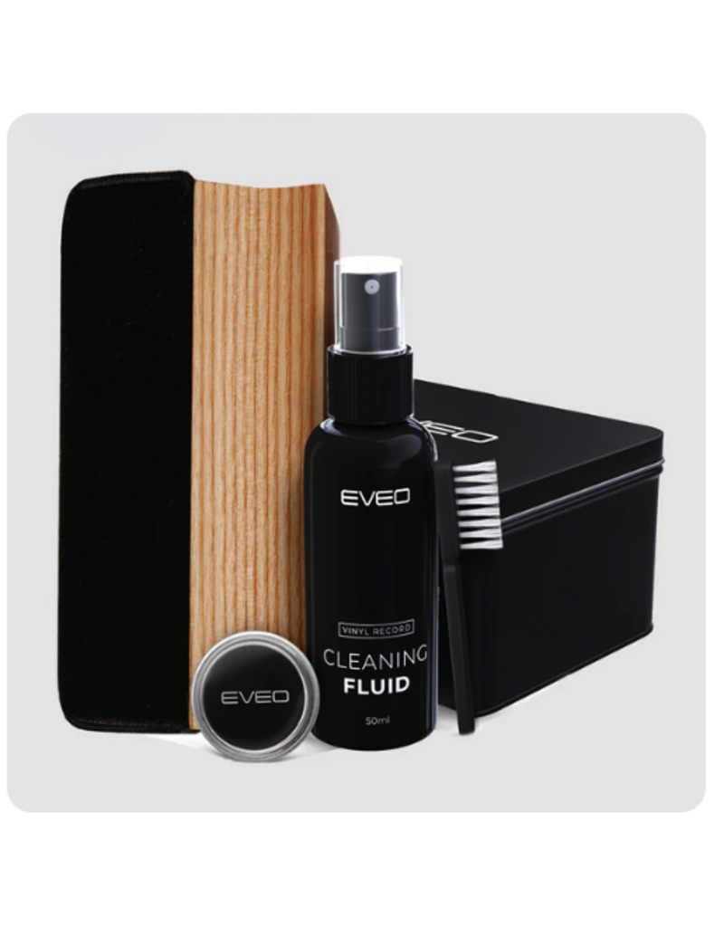 EVEO Vinyl Record Cleaning Kit - 4 in1 Vinyl Record Cleaner Kit for Vinyl Records Albums. Vinyl Cleaner Includes XL Record Brush, Cleaning Liquid (4oz), Duster & Stylus Cleaning Gel - Archival Standard