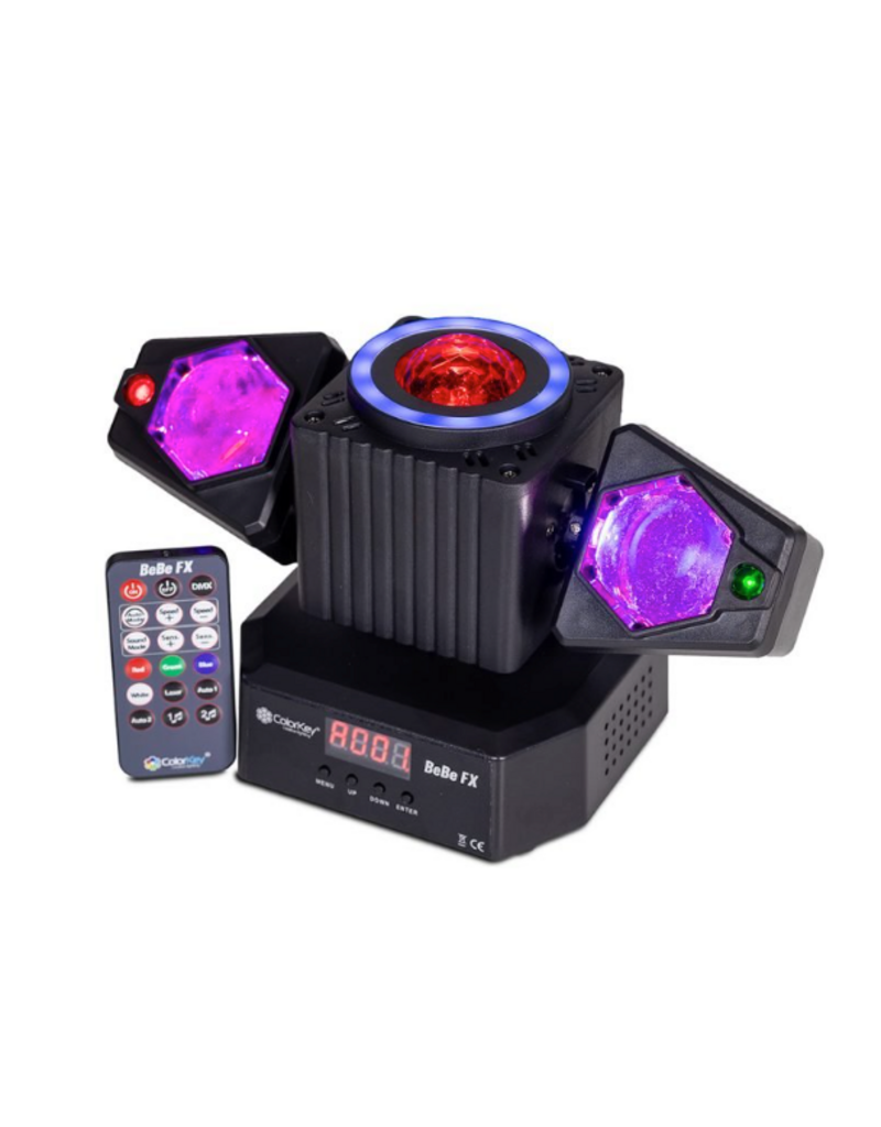 ColorKey ColorKey BeBe FX: All-in-One Party Starter – Lasers, Party Dome, Dual Moving LED Beams, and LED Halo Ring! (CKU-1077)