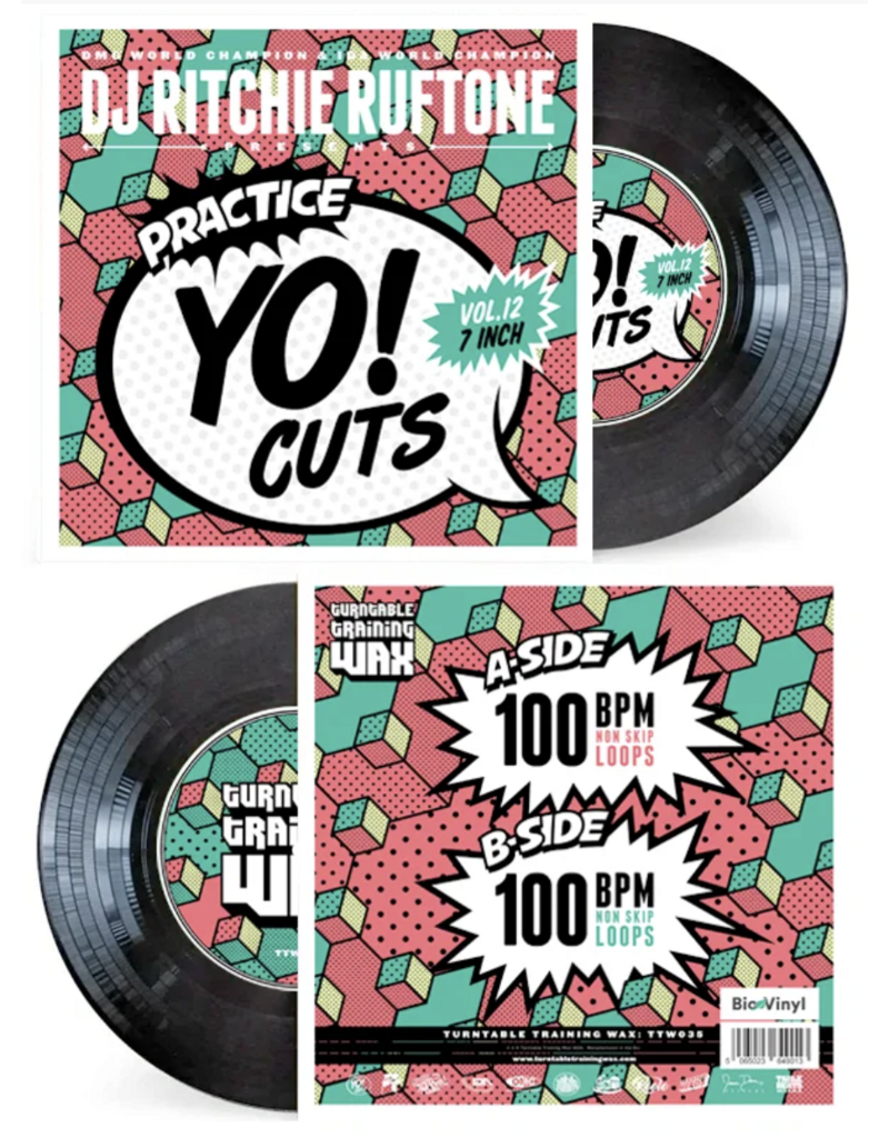 Turntable Training Wax Ritchie Ruftone Practice Yo! Cuts Vol. 12 ::: 7" Eco BLACK Bio Vinyl Scratch Record