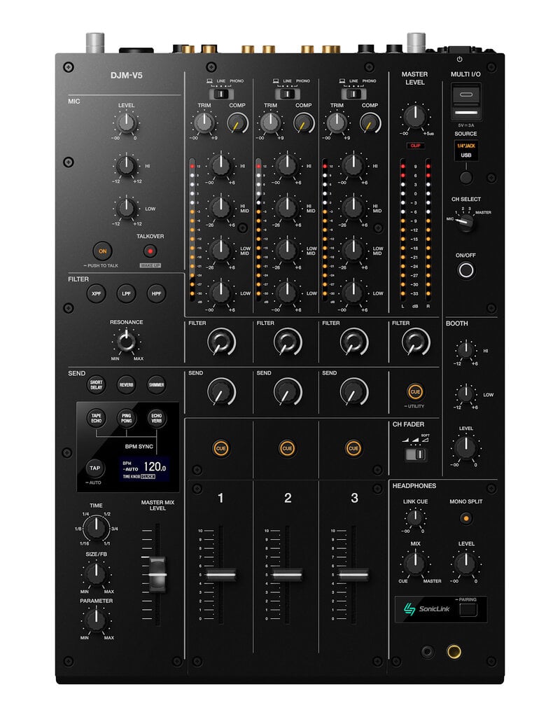 AlphaTheta DJM-V5: 3 Channel DJ Mixer by AlphaTheta