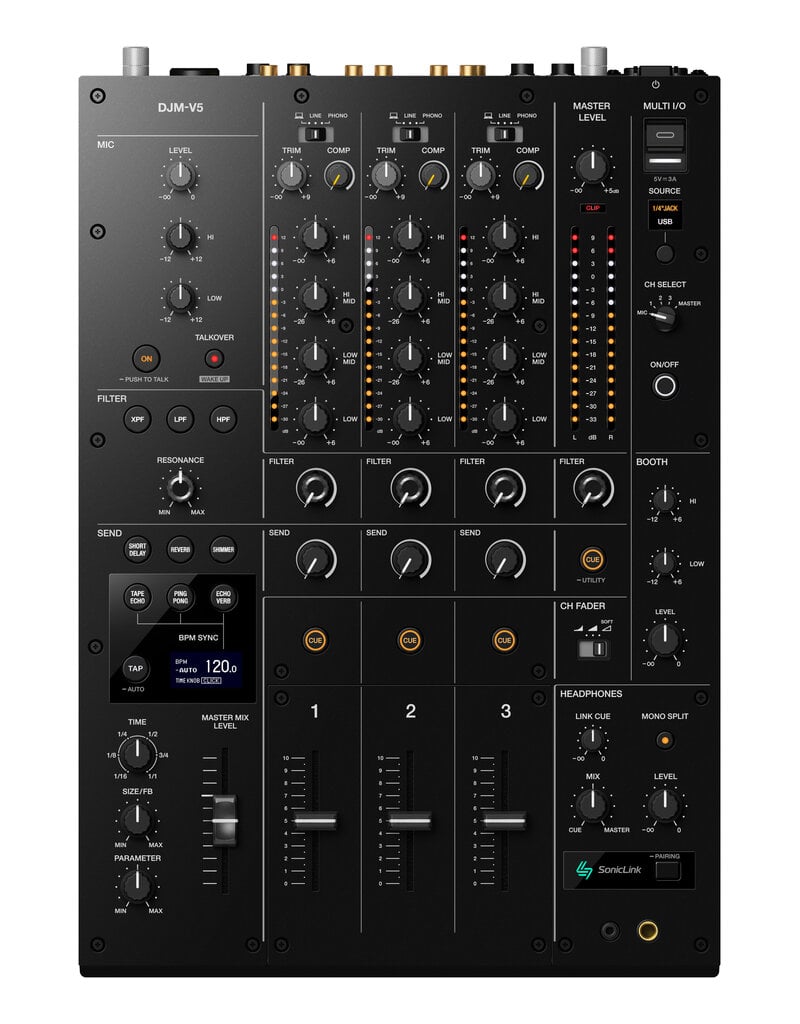 AlphaTheta DJM-V5: 3 Channel DJ Mixer by AlphaTheta