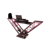 ProX Special Order: ProX VERRAZANO V-Shape Aluminum Truss DJ Table with Elevated Monitor Shelves and 24" Base Plate ( XT-VERRAZANO24)