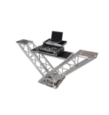 ProX Special Order: ProX VERRAZANO V-Shape Aluminum Truss DJ Table with Elevated Monitor Shelves and 24" Base Plate ( XT-VERRAZANO24)