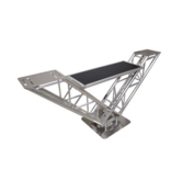 ProX Special Order: ProX VERRAZANO V-Shape Aluminum Truss DJ Table with Elevated Monitor Shelves and 24" Base Plate ( XT-VERRAZANO24)