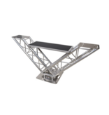 ProX Special Order: ProX VERRAZANO V-Shape Aluminum Truss DJ Table with Elevated Monitor Shelves and 24" Base Plate ( XT-VERRAZANO24)