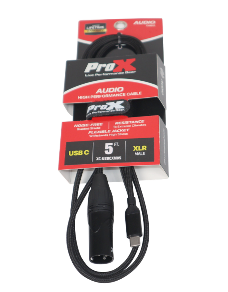 ProX ProX 5FT USB-C to XLR Male Cable  (XC-USBCXM05)