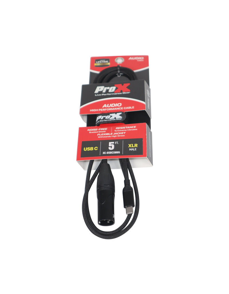 ProX ProX 5FT USB-C to XLR Male Cable  (XC-USBCXM05)