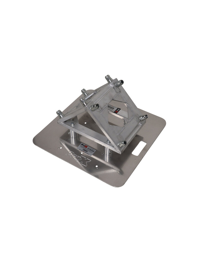 ProX Special Order: ProX "V STATION" V-Shape Aluminum Truss DJ Table with Elevated Monitor Shelves and Base Plate (VERRAZANO)