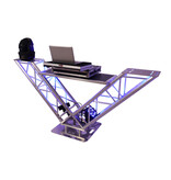 ProX Special Order: ProX "V STATION" V-Shape Aluminum Truss DJ Table with Elevated Monitor Shelves and Base Plate (VERRAZANO)
