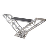 ProX Special Order: ProX "V STATION" V-Shape Aluminum Truss DJ Table with Elevated Monitor Shelves and Base Plate (VERRAZANO)
