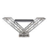 ProX Special Order: ProX "V STATION" V-Shape Aluminum Truss DJ Table with Elevated Monitor Shelves and Base Plate (VERRAZANO)