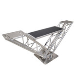 ProX Special Order: ProX "V STATION" V-Shape Aluminum Truss DJ Table with Elevated Monitor Shelves and Base Plate (VERRAZANO)