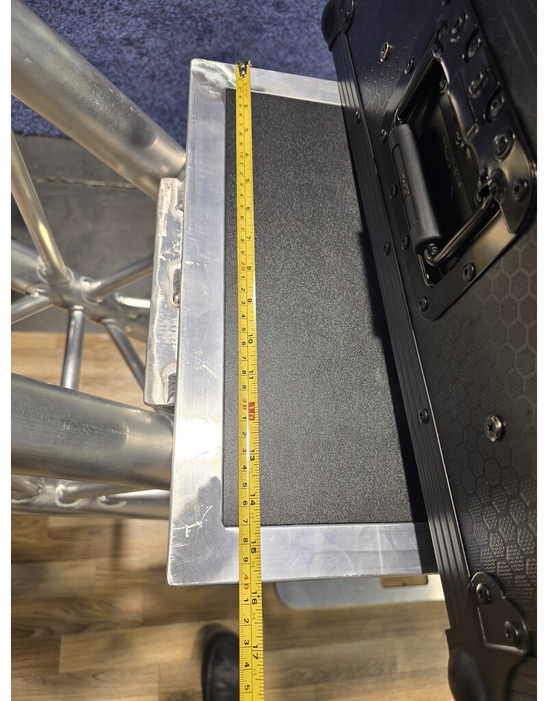 ProX Special Order: ProX "V STATION" V-Shape Aluminum Truss DJ Table with Elevated Monitor Shelves and Base Plate (VERRAZANO)