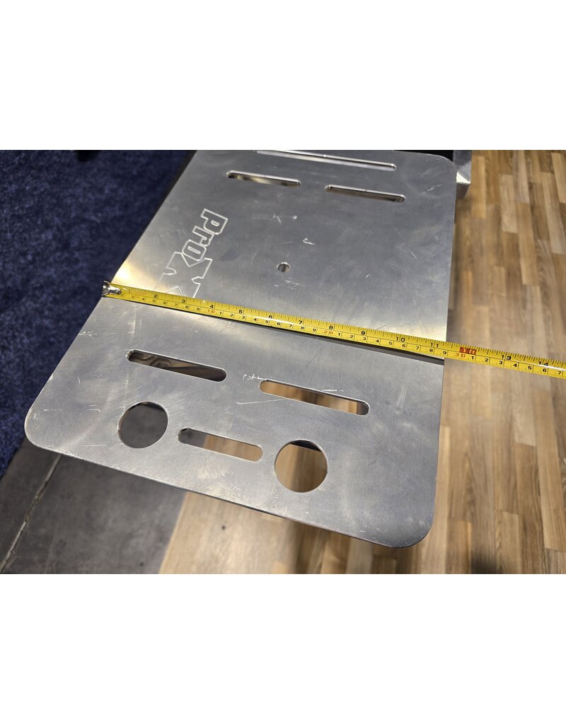 ProX Special Order: ProX "V STATION" V-Shape Aluminum Truss DJ Table with Elevated Monitor Shelves and Base Plate (VERRAZANO)