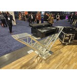 ProX Special Order: ProX "V STATION" V-Shape Aluminum Truss DJ Table with Elevated Monitor Shelves and Base Plate (VERRAZANO)
