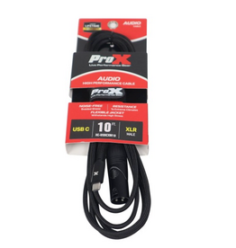 ProX ProX 10FT USB-C to XLR Male Audio Cable – Smartphone and Laptop to Mixer, Amplifier, Powered Speaker and Console Interface ( XC-USBCXM10)