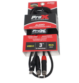 ProX ProX 3FT USB-C to Dual RCA Smartphone and Laptop to Mixer, Amplifier, Powered Speaker and Console Interface ( XC-USBC2RCA03)