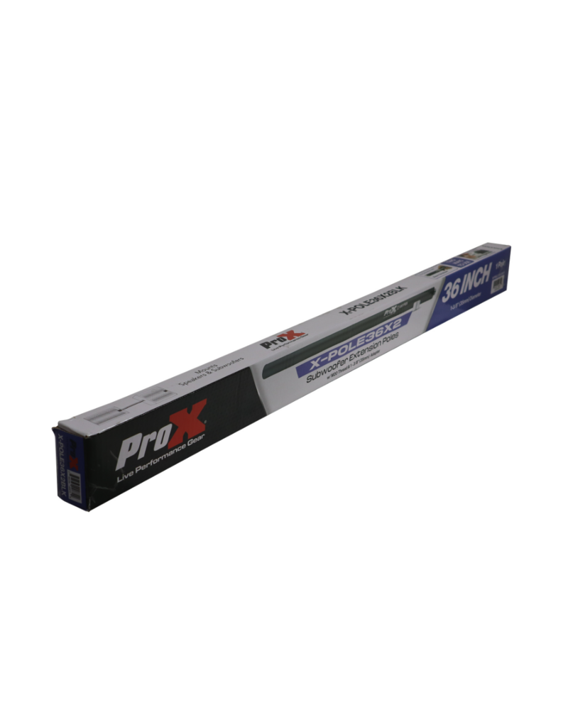 ProX ProX 36" Set of 2 Speaker Extension Poles with M20 Thread and 1-3/8 in. Adapter – Black, 200 lb Capacity  (X-POLE36X2BLK)