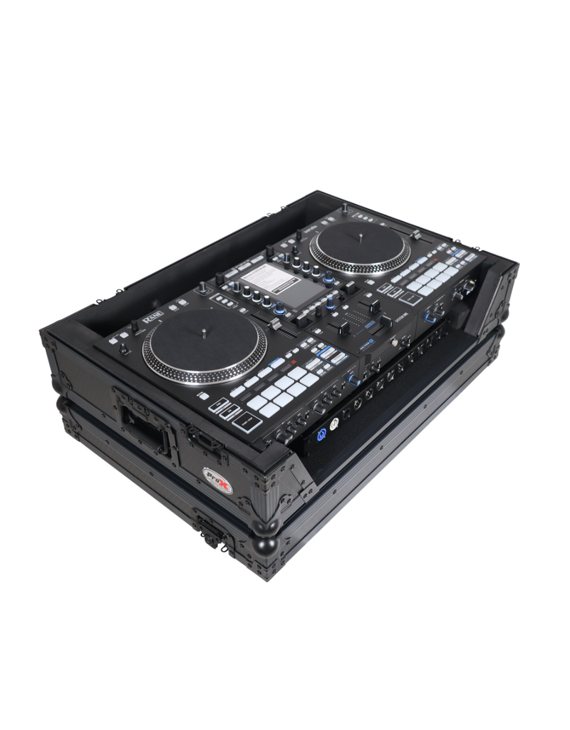 ProX PROX Flight Case For RANE SYSTEM ONE Dj Controller Wheels Black on Black 1U (XS-RANESYSONEWBL)