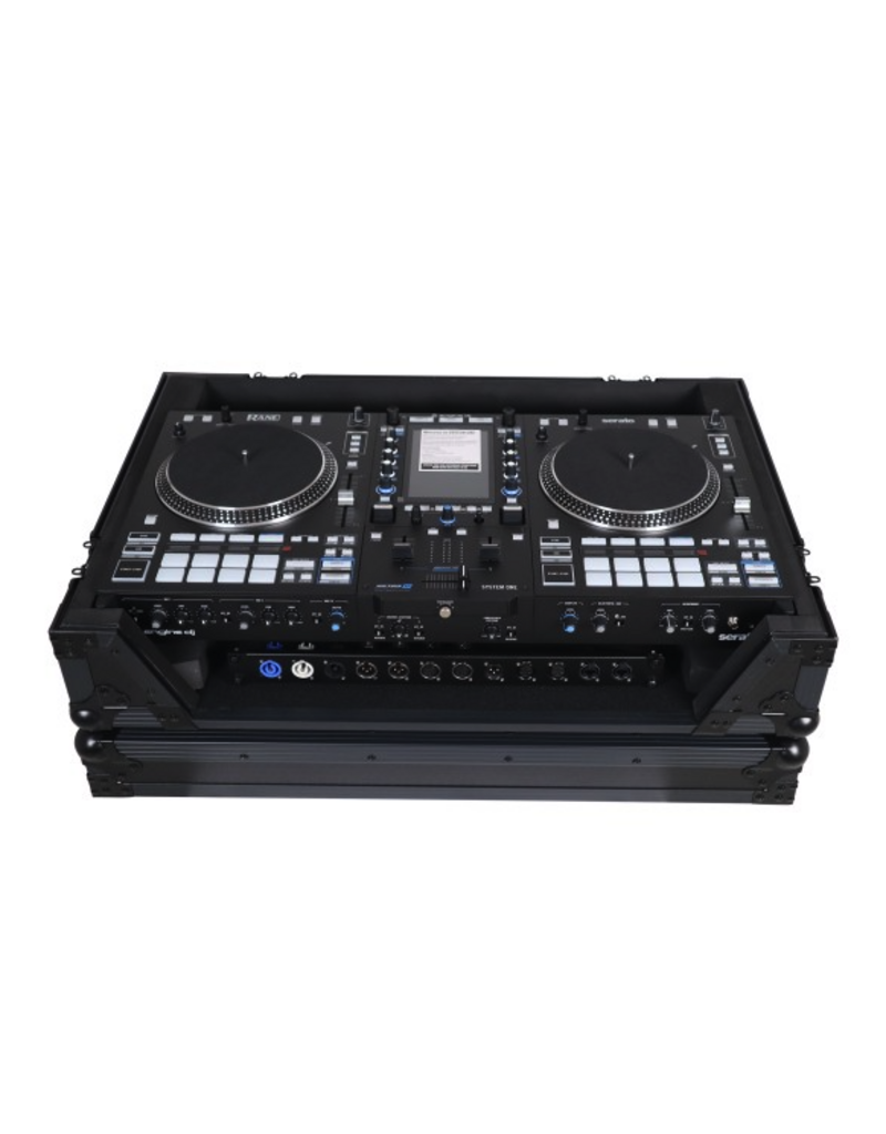ProX PROX Flight Case For RANE SYSTEM ONE Dj Controller Wheels Black on Black 1U (XS-RANESYSONEWBL)