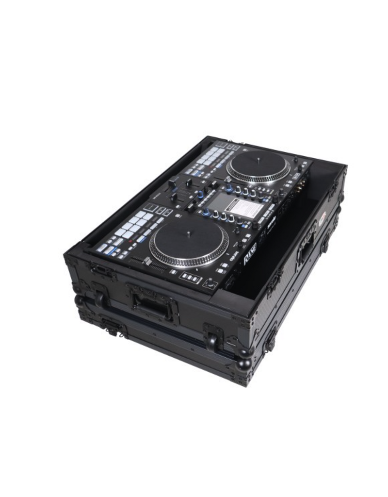ProX PROX Flight Case For RANE SYSTEM ONE Dj Controller Wheels Black on Black 1U (XS-RANESYSONEWBL)